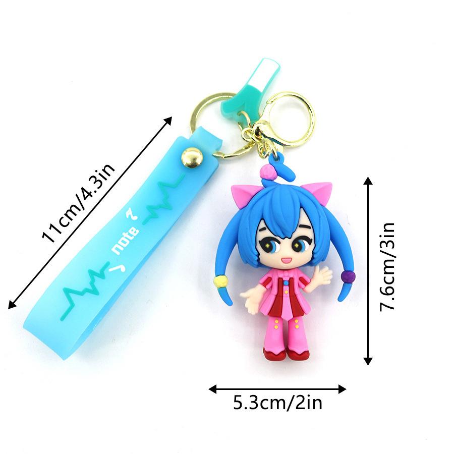 Anime New Hatsune Miku Keychain Fashion Jewelry Resin Action Figures PVC Key Ring Bag Pendant