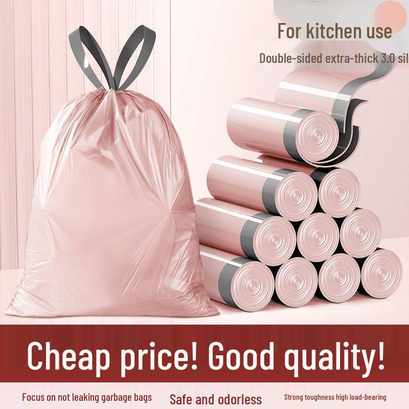 50-Pack Ice Berry Pink Thick Drawstring Garbage Bags - Free Shipping