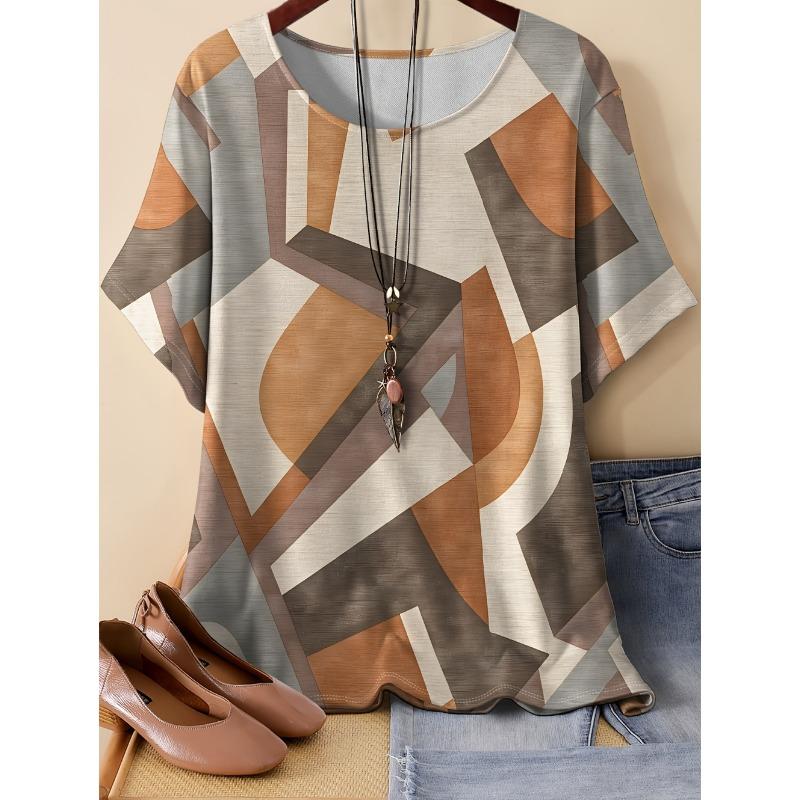 Vintage Women's Casual Loose T-Shirts Printed T-Shirt Fashion Tops Short Sleeves Tees O-Neck Oversized T-Shirt Female Clothing