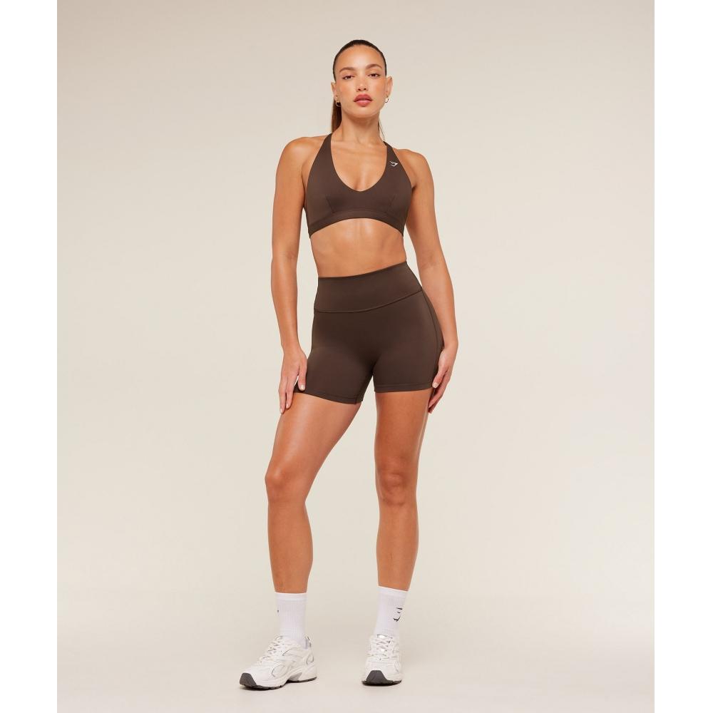 Gymshark Flow Bodyfit Short Archive Brown B5b5h Nby8