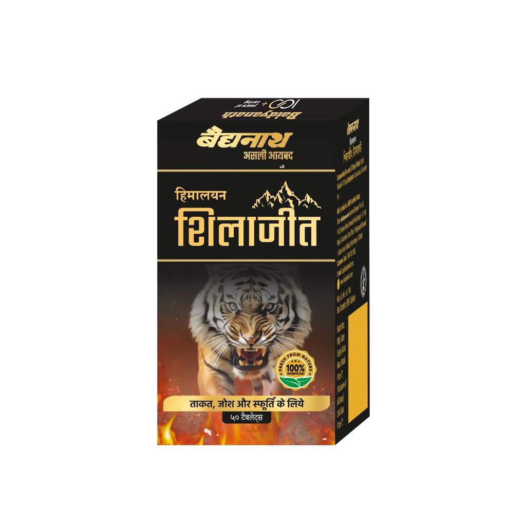 Baidyanath Shilajeet 50 Tabletten für Stärke Ausdauer Energie Vitalität Unterstützung Tägliches Wohlbefinden