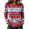 Women's Casual Christmas Print Long Sleeve Neck Top