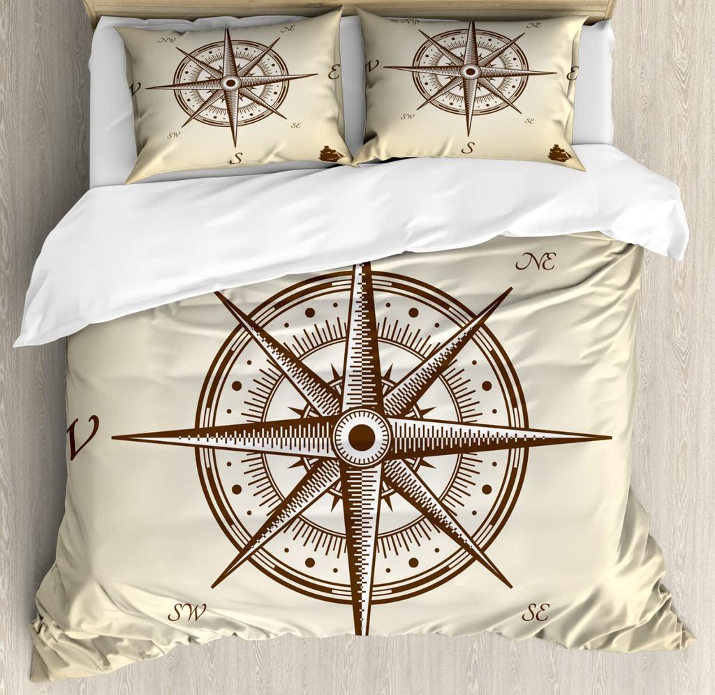 Compass Duvet Cover Set Boys Teenagers Men Bedroom Decorative 2/3 Pcs Bedding Set With Pillowcase Single Queen Duvet Cover Sets