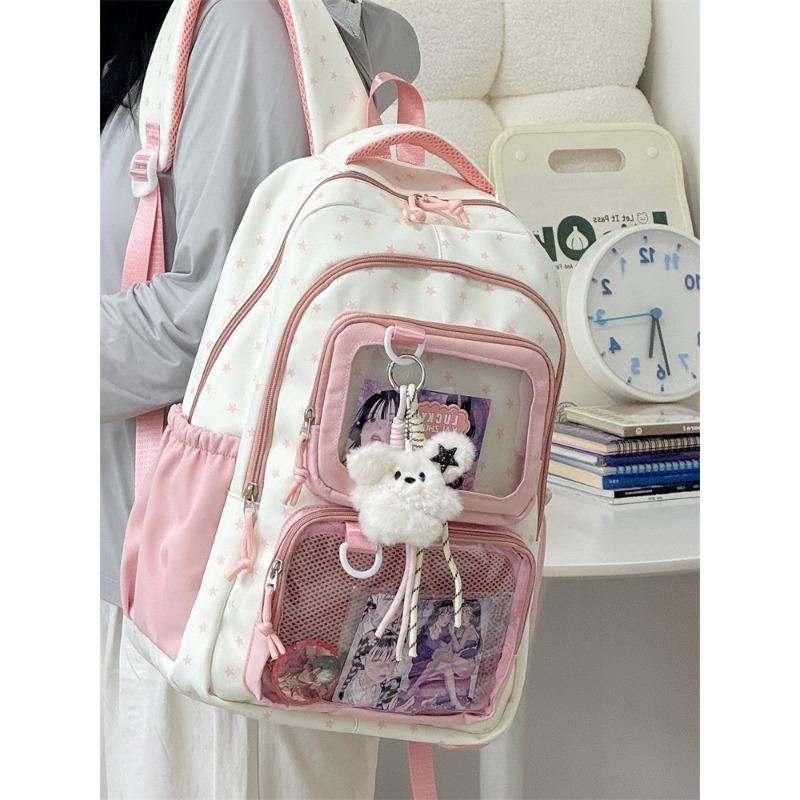 New High-value Fresh and Sweet Dopamine Transparent Bar High School Students Large-capacity Backpack