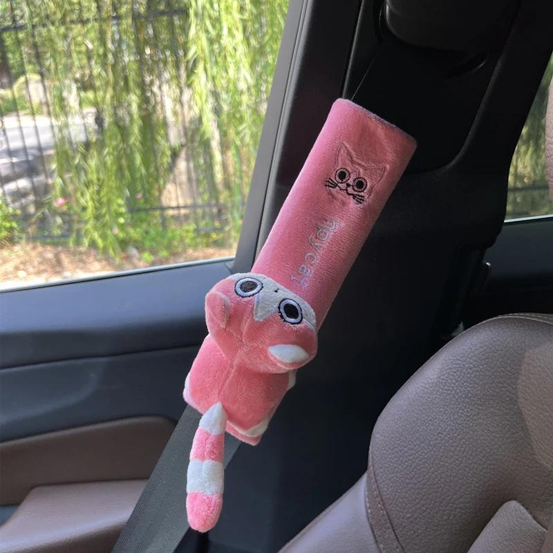 Adorable Personalized Cartoon Animal Car Seatbelt Cover Prevent Strangulation Automotive Interior Auto Shoulder Strap Protector Pad