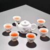Goat Jade Tea Set Kung Fu Set Chinese Light Luxury Tea Calendars Teacups Office White Porcelain Teapot Covered Bowl Set