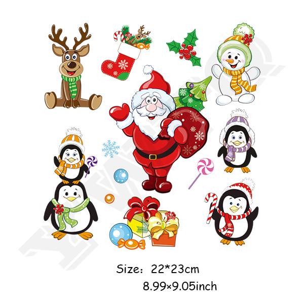 Christmas Style Patches On Clothing Washable Heat Transfer Handmade Sticker For Children DIY Parches