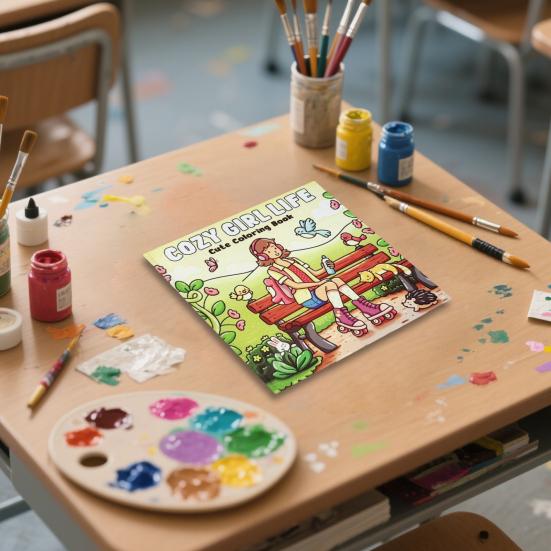 Книжка-раскраска «Мяу Жизнь» Моменты Счастливого Кота Иллюстрации Односторонние Страницы Милые Кошачьи Сцены Книжка-раскраска для Любителей Кошек И Подростков