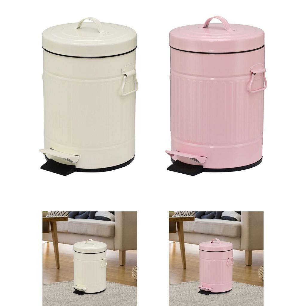 Step Trash Can Anti Slip Base Waste Basket Dustbin Foot Pedal Garbage Bin for Entryway Restroom Toilet Laundry Room Apartment