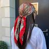 Luxury Brand Square Silk Scarf Women Satin Paisley Print Hijab Scarves Muslim Pareo Bandana Female Shawl Wrap Headband Foulard