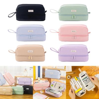 Large Capacity Pen Case Double Layer Pencil Bag Stationery Bag for Girls Boy