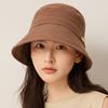 Light Cotton Linen Fisherman Hat Women's Summer Solid Color Sunscreen Hat Foldable Breathable Sun Hat