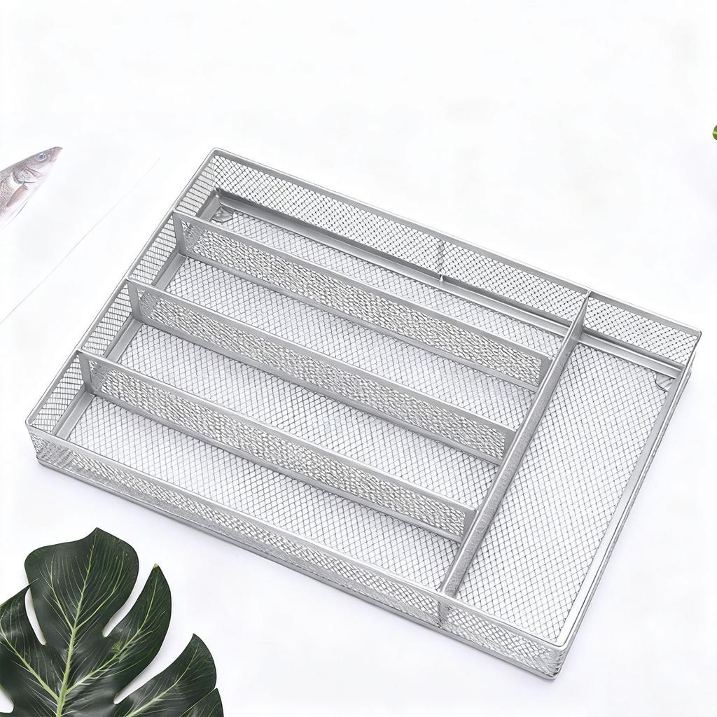 Kitchen Cutlery Drawer   Carbon Steel Flatware Storage Divider with Anti Slip Foam Pads for Spoons Forks Stationery