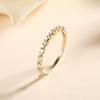 Versatile Half-Eternity Pavé Moissanite Ring: 925 Silver with 18K Gold Plate, Simple Thin Style, Stackable Fashionable Women's Ring
