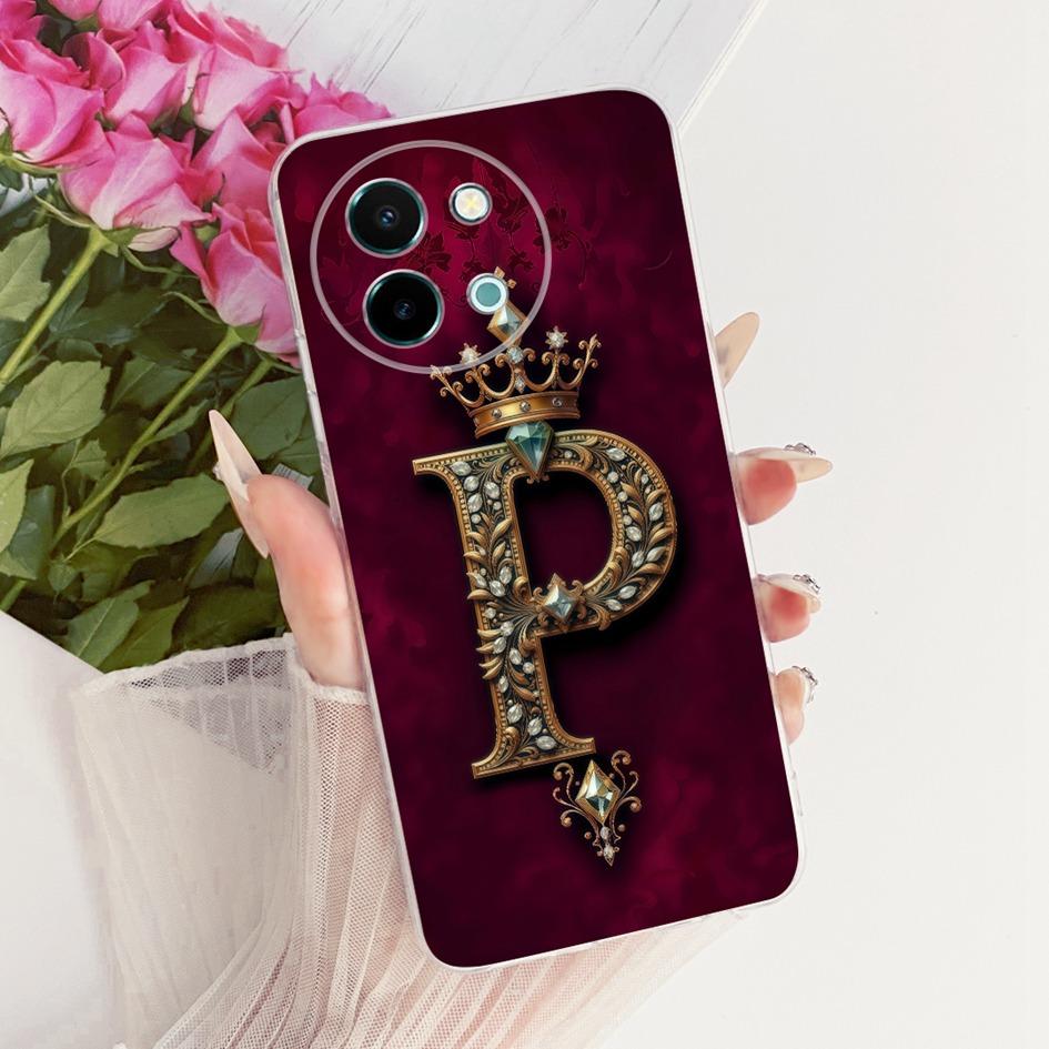For Vivo Y38 Y58 5G Case For Vivo Y200i Y200T Cute Crown Letters Soft Silicone Couple Phone Case For VivoY38 VivoY58 V2355 Funda