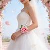 Wedding Boutonniere Wristlet Pearls With Artificial Floral Design For Bridesmaids Grooms Formal Outfit