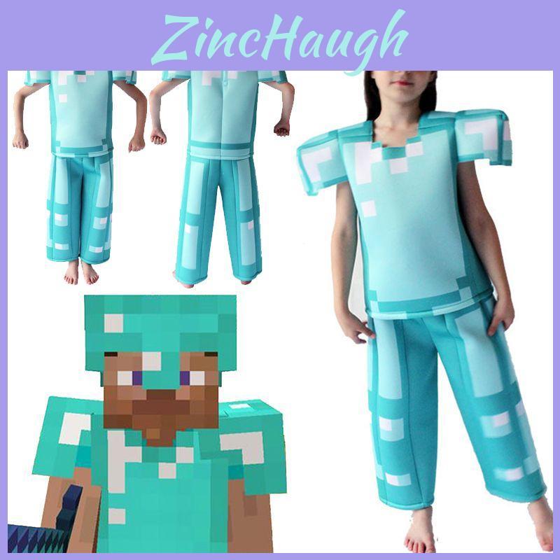 Vibrant Minecraft Steve Armor Costume For Boys And Girls Perfect For Halloween Parties