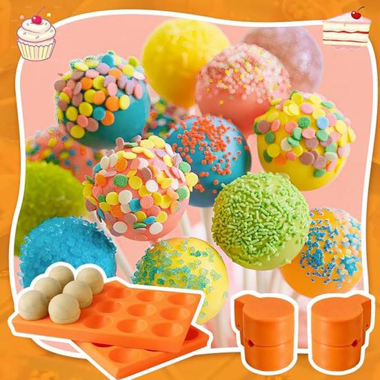 Cake Mold Ball Shaped Silicone Tray Set with 15 Molds