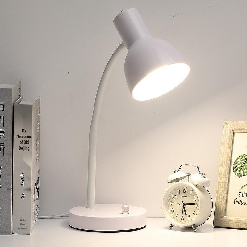 Nordic Style E27 Metal Desk Lamp with Warm Light, High Brightness, Eye Protection, and Rotary Switch - Ideal for Office and Hotel Decor.