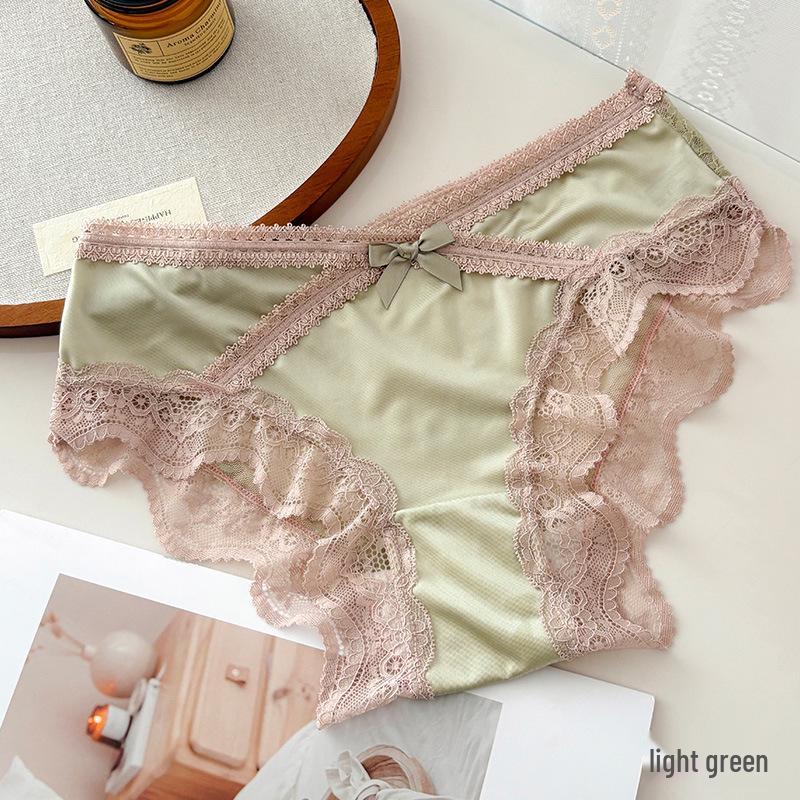7A Antibacteriële Sexy Kanten Slipjes met Puur Katoenen Kruis – Comfortabele, Zachte, Ademende Dames Slips