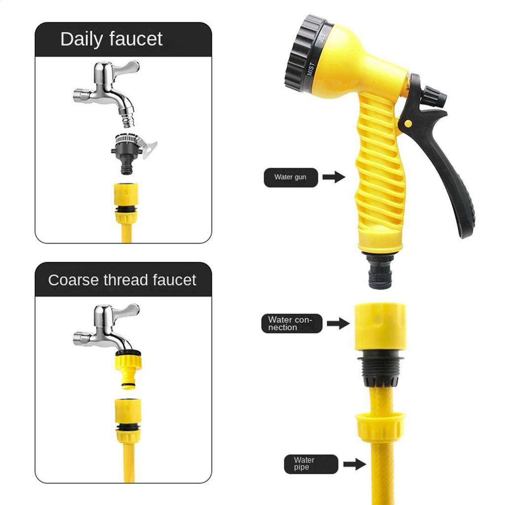 Garden Hose Nozzle with 7 Watering Patterns Hose Head Sprayer for Lawn Outdoor Outside Yard Patio Car Wash Cleaning Pet Bathing