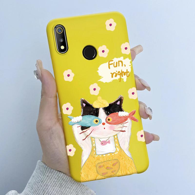 For Realme 3 3i 3Pro Phone Case Butterfly Flower Girl Design Soft Silicone TPU Back Housing for Oppo Realme 3 Realme3 Pro Covers