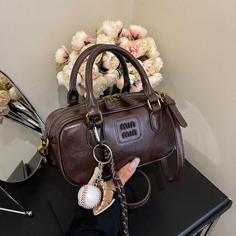 

Осенние и зимние сумки женская мода Бостонская сумка-подушка повседневная высококачественная универсальная сумка-мессенджер через плечо прилив кофейный