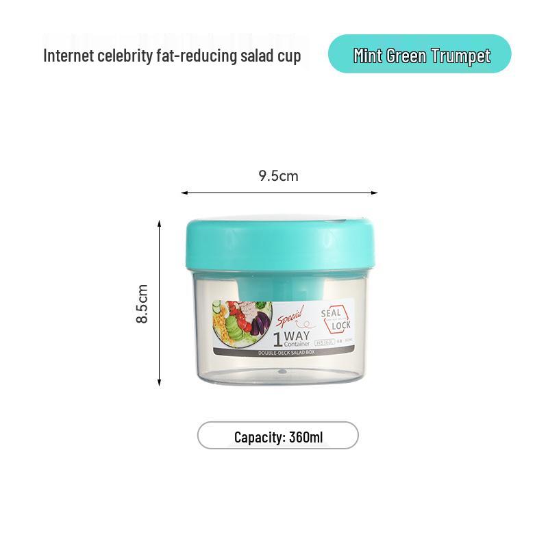 Portable Breakfast Salad Cup with Spoon and Fork Lid