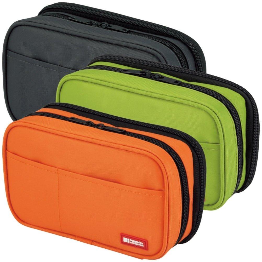 Lihit Lab Doppeltes Stifteetui im Buchstil, Schwarz, A7555-24 – Robuster und stilvoller Schreibwaren-Organizer