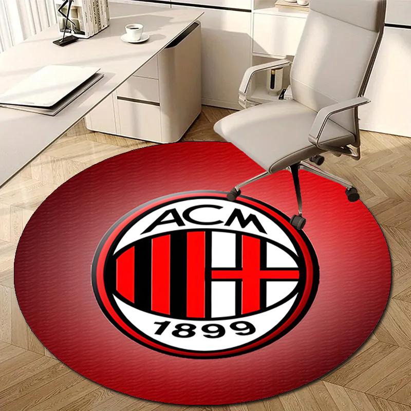1pc A-AC Milan Print Round Carpet Chair Round Carpet Suitable for Bedroom Living Room Home Decorative Carpet