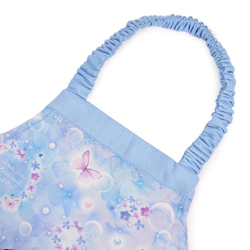 COLORFUL CANDY STYLE Children's Apron and Triangle Scarf Set for Girls, Elementary School Age, Easy To Put On and Take Off, Moonlight Butterfly Design