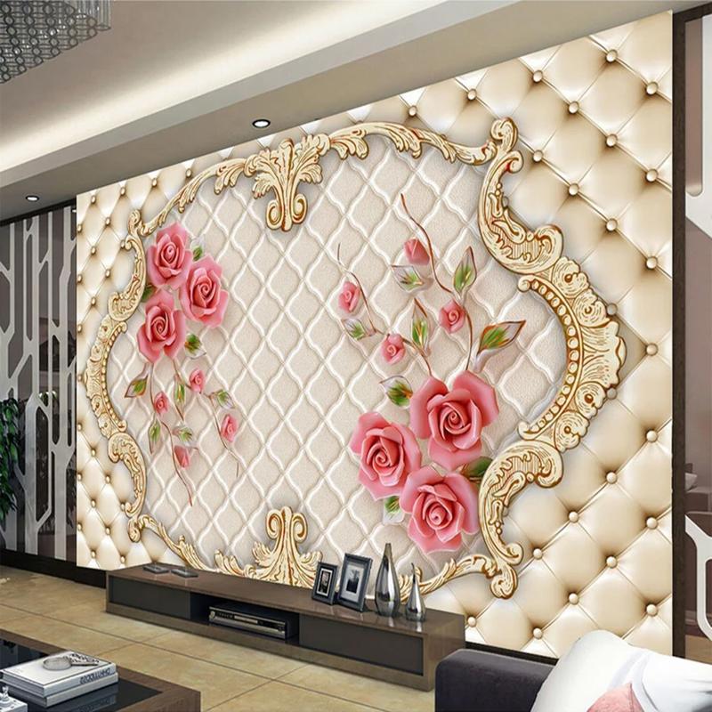 Custom 3D Photo Wallpaper For Walls Home Decor 3D Red Rose Flowers Living Room Sofa Bedroom TV Background Wall Mural Wallpaper