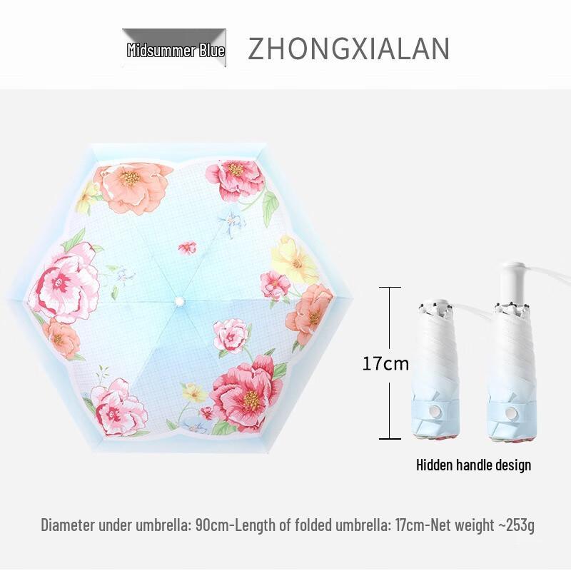 

Nanqiao Ultra-Light 5-Fold Hidden Handle Floral UV Umbrella