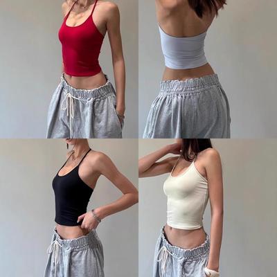 Auf Lager Rückenfreies Sportliches West-Camisole mit Raffung in der Taille - Sexy Stil Damenoberteil