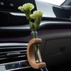 Váza na květiny do auta z masivního dřeva, Kreativní zařízení pro aranžování květin do výdechu vzduchu na středové konzoli, DIY držák na květiny, Autodoplňky