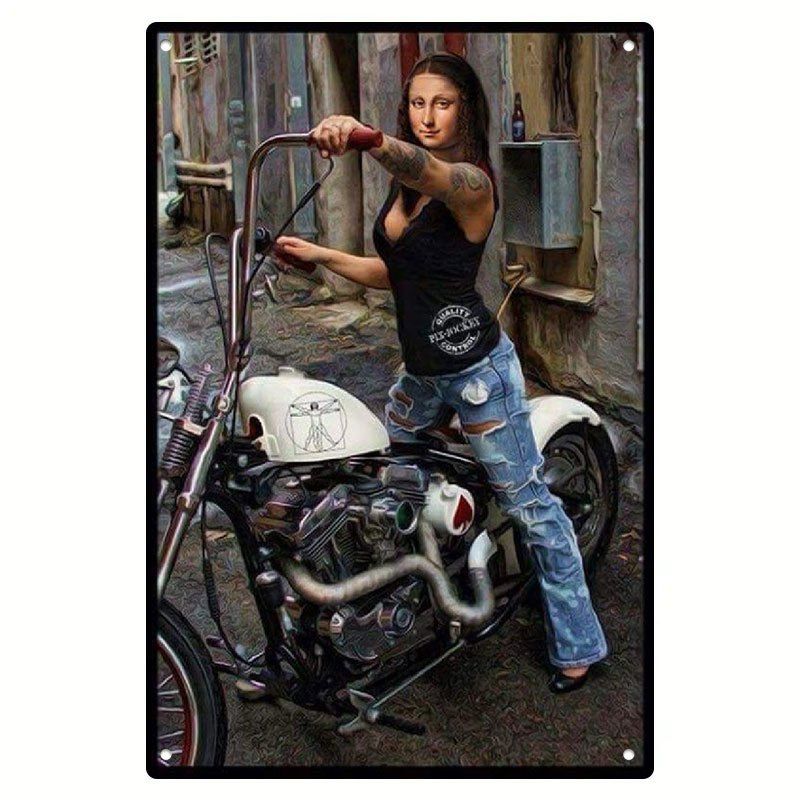 Retro Metal Tin Sign Car Engines & Characters Decor for Garage Man Cave 20x30 Cm
