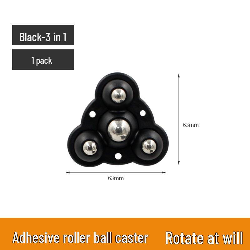 Silent Nylon Ball Bearing Casters - No-Drill Universal Steel Furniture Wheels