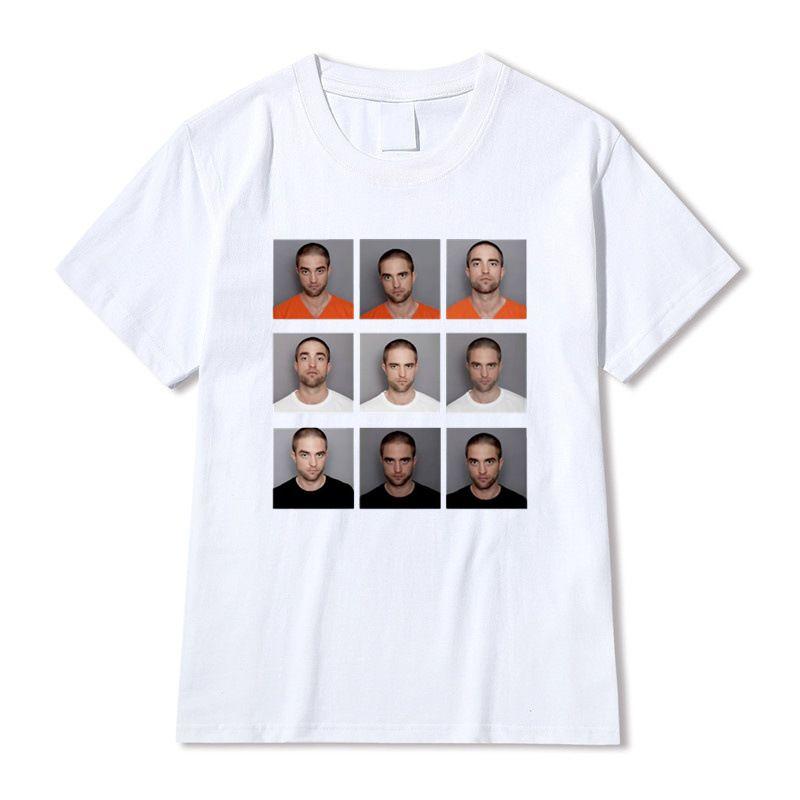 Edgy Viral Meme T Shirt Robert Pattinson Mugshot Nine Picture Grid Portrait Print Summer Ins Trendy Unisex Cotton Graphic Tops