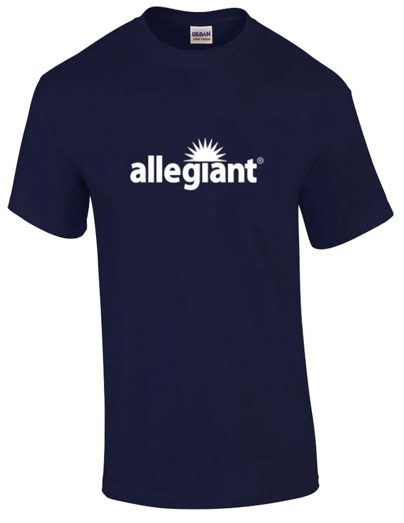 Allegiant Airline White Logo US Aviation Travel Cotton Navy Blue T-Shirt 2XL