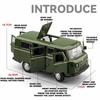 1/18 Russian UAZ TRAVELER BUS Toy Model Off Road Vehicles Alloy Diecast RV Car Models Doors Opened Sound Light Pull Back for Kid