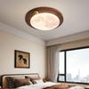 New Nordic bedroom LED ceiling light retro walnut living room acrylic lampshade cream style home decoration indoor lighting