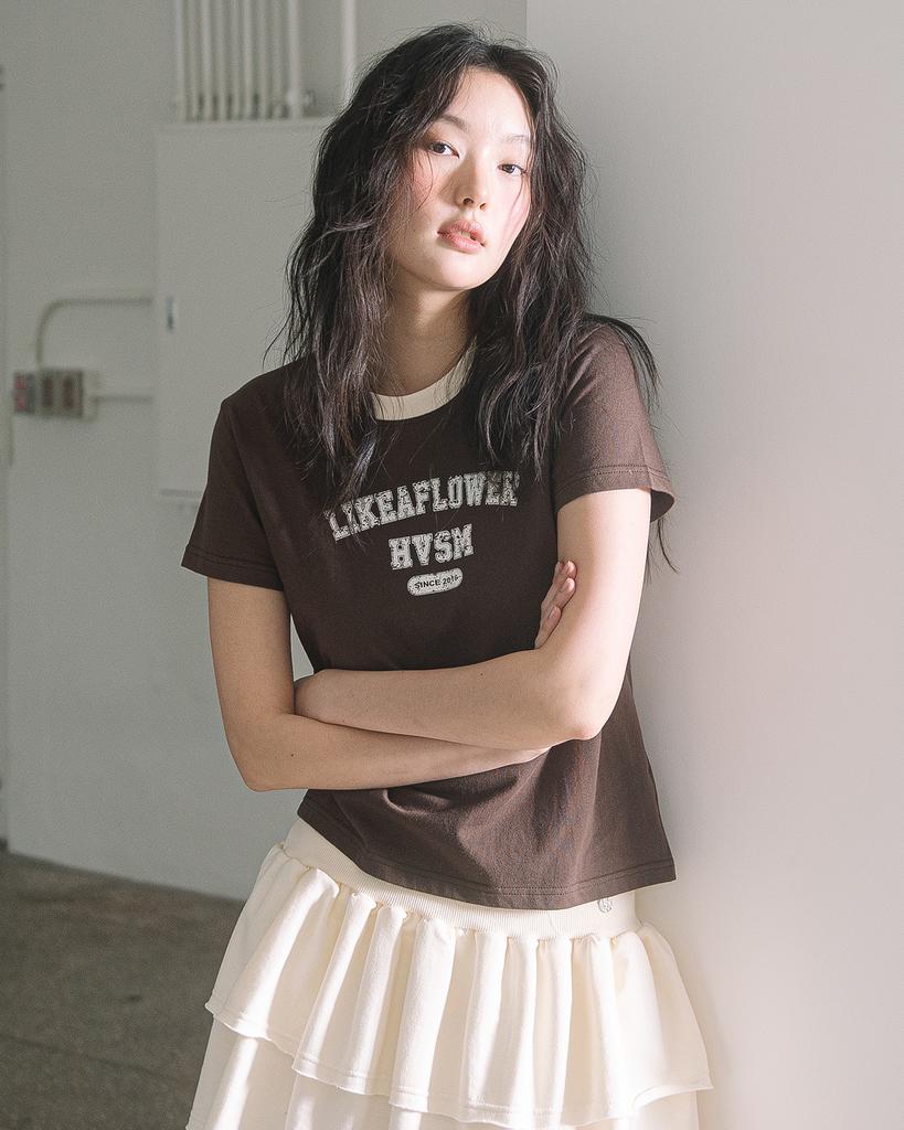 HAVISM Llf Neck S/S Tee(Brown)