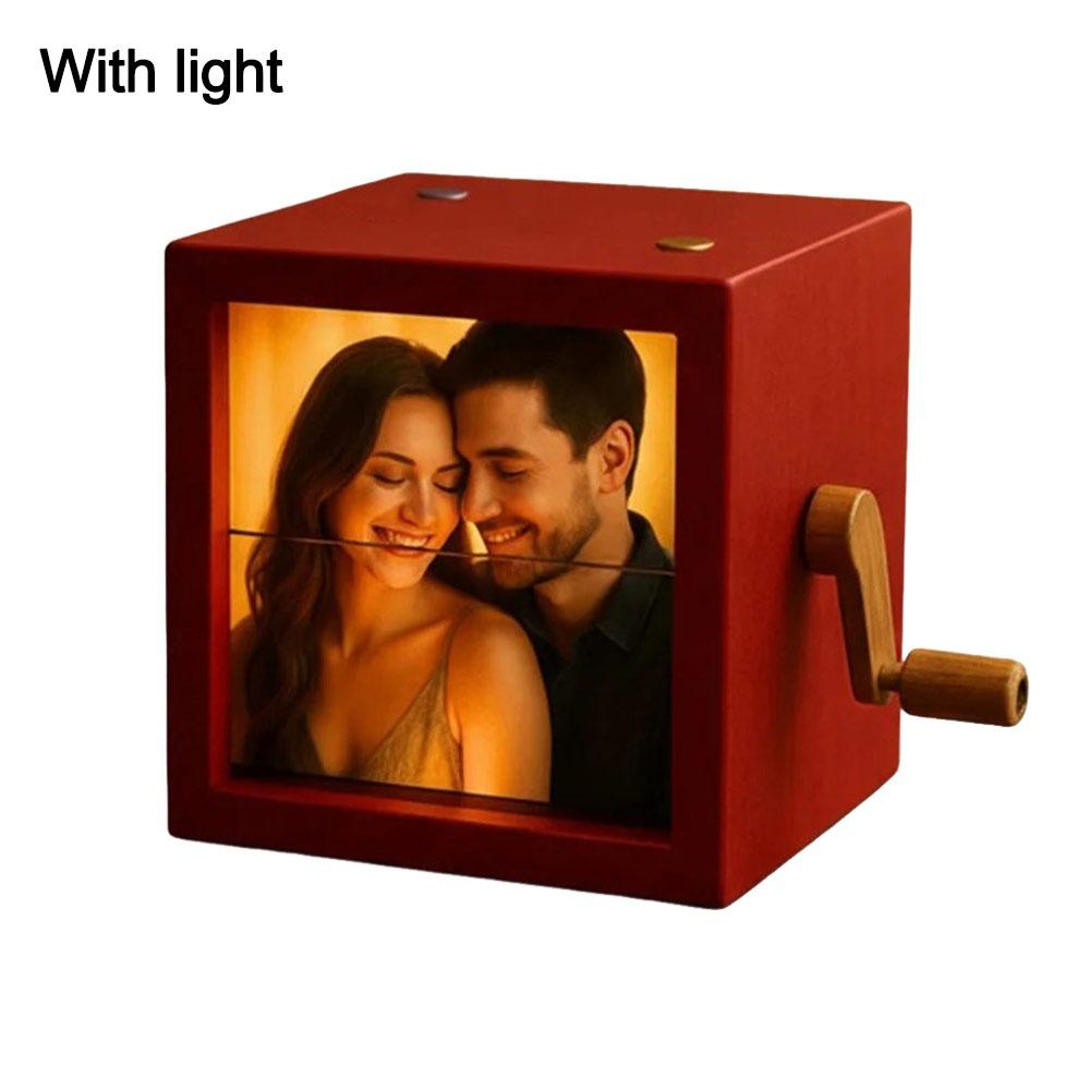 Unik med lätt vändbar fotolåda Handvevad 3D-utskriven fotoalbum Personlig fotoblädderbok Presenter