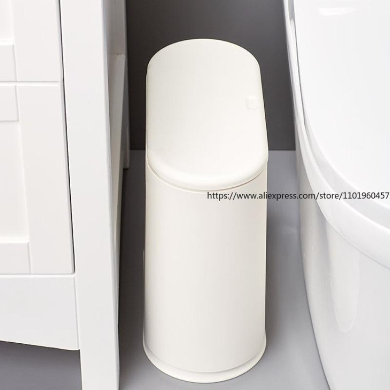 Slim Gap Trash Can with Lid Luxury Home Garbage Bin for Bathroom Kitchen Office Living Room Classified Waste Container