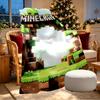 Minecraft Print Blanket - Soft & Comfortable, for Bedroom, Travel, Sofa, Home Decoration - Birthday Christmas Gift for Friend