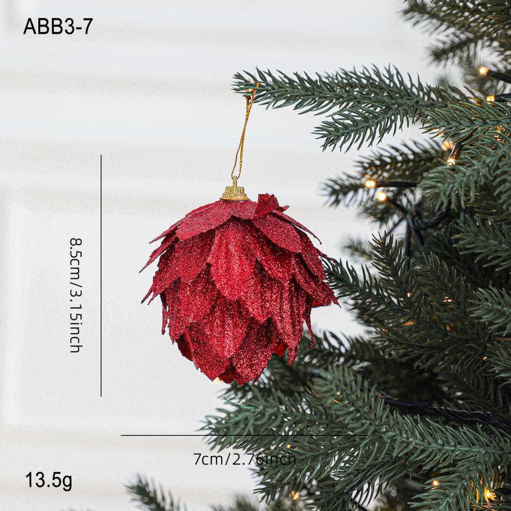 

Christmas Tree Ornaments Colorful Glitter Petal Shape Balls Foam Snow Ball Sparkling Foam Flower Hanging Decorations for Tree красный