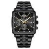 VAVAVOOM Multifunctional Men's Quartz Watch Chronograph Waterproof Luminous Date Display Stainless Steel Men's Wristwatch