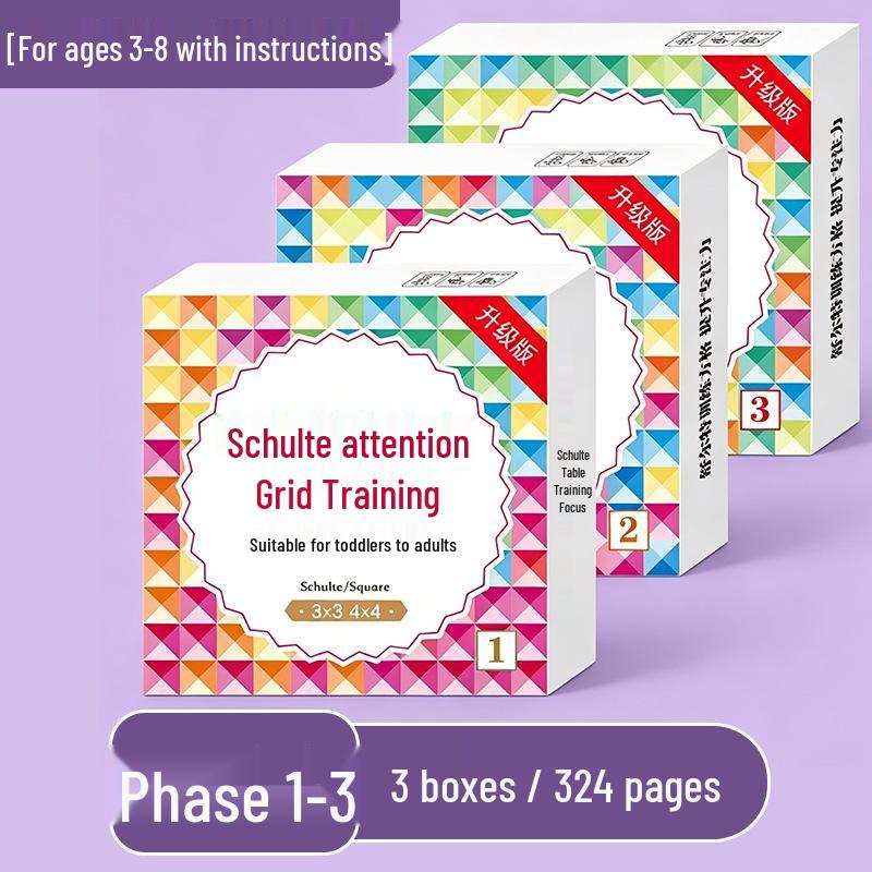 Schulte Grid Student Training Set: Number Tables & Educational Cards for Concentration Development