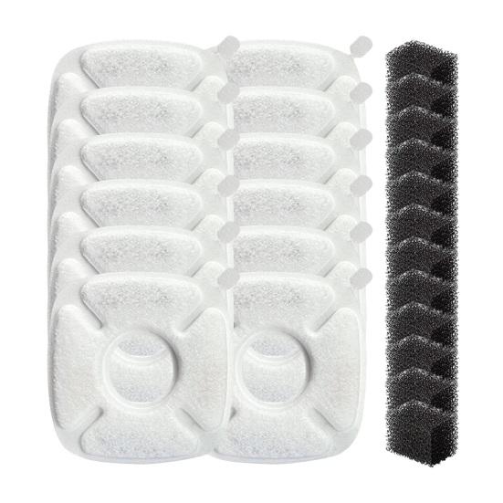 Cat Water Fountain Replacement Filter 3 Layer Filtration System with Sponges for 67oz 95oz 135oz Automatic Cat Water Dispenser