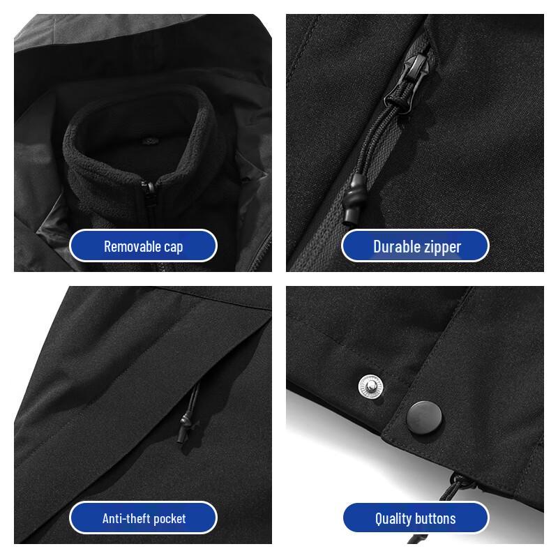 JEANSWEST Men's 3-in-1 Detachable Outdoor Jacket